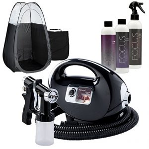 Black Fascination FX Spray Tanning Kit with Tanning Solution Pack & Black Tent
