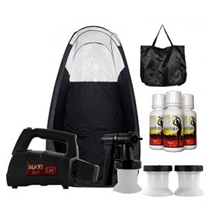 Maxi-Mist Lite Plus Sunless Spray Tanning KIT Tent Machine HVLP Airbrush Tan Maximist BLK