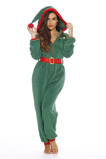 Adult Christmas Onesie For Women Sherpa One-Piece Pajamas