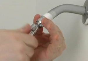 thread the new shower head